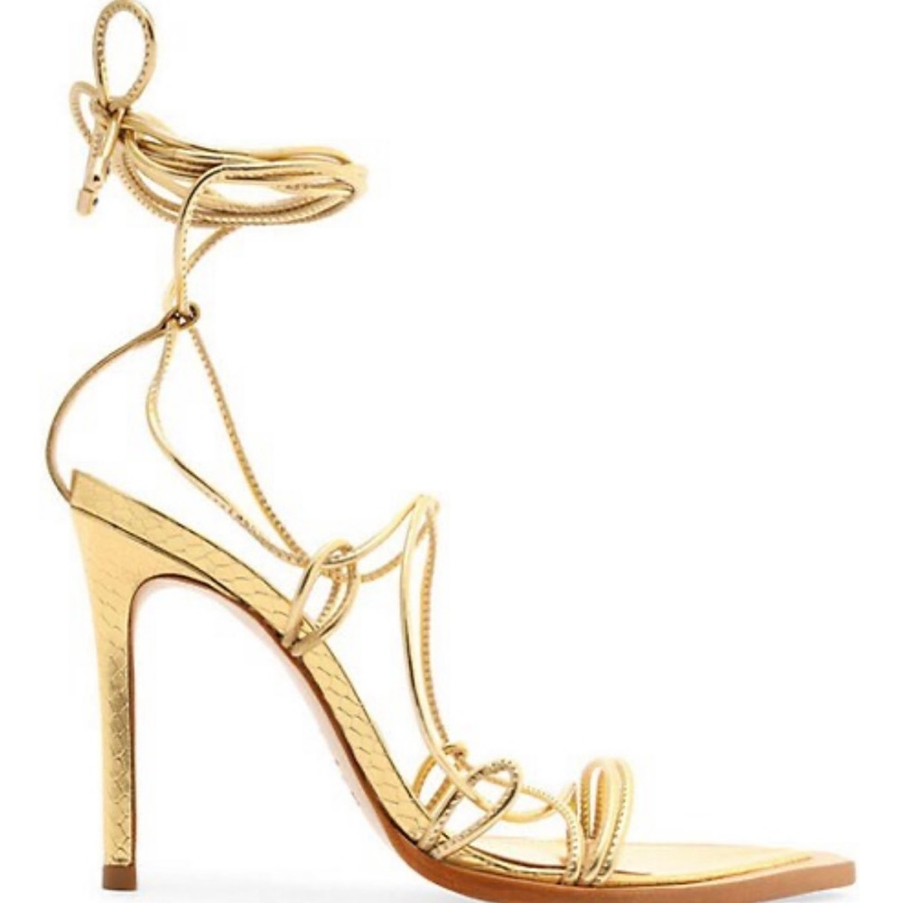 Gold Lace Up Schultz Heels Never worn only tried on inside home